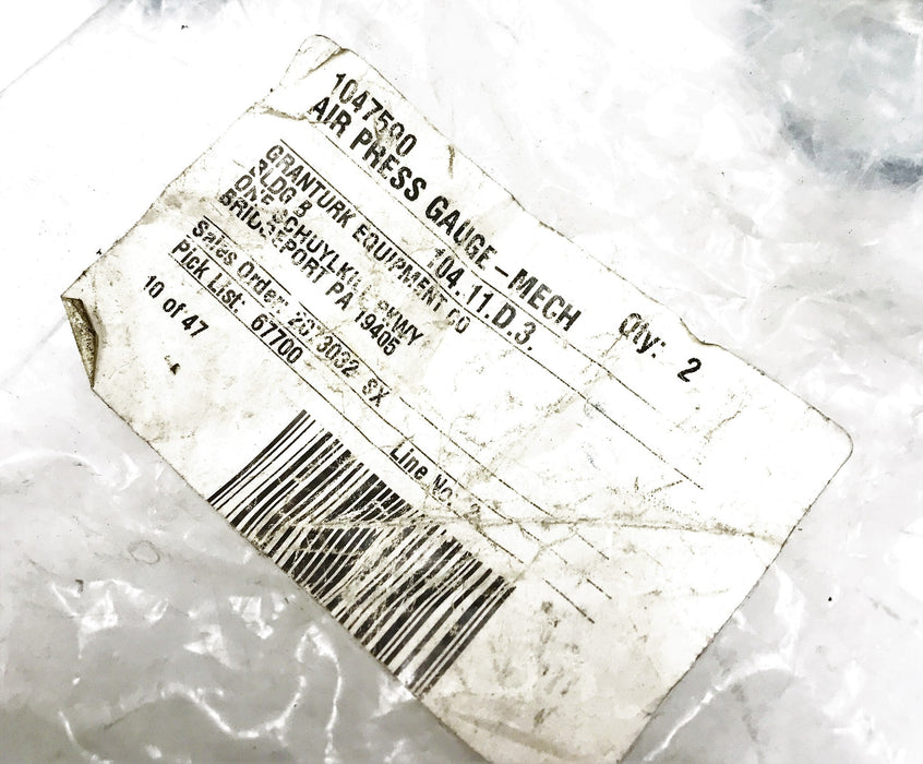 Elgin/Stewart Warner Air Pressure Gauge 1047590 (490ABL) NOS