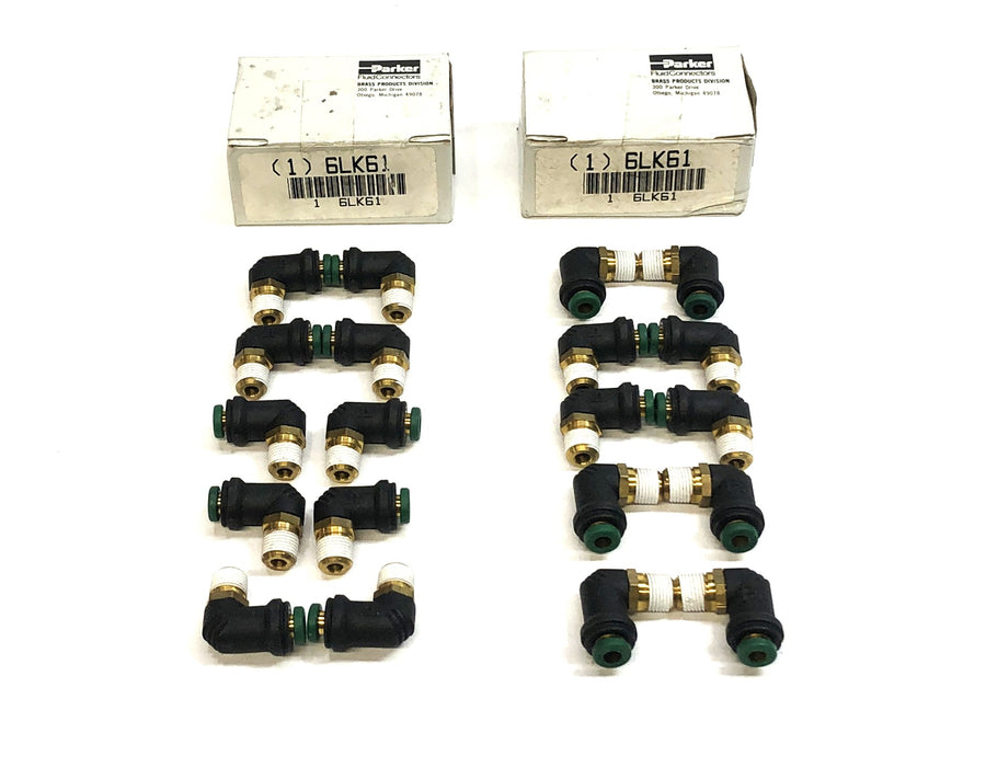 Parker Compact Male Elbow Swivel Prestolok (Box of 10) 6LK61 [Lot of 2] NOS