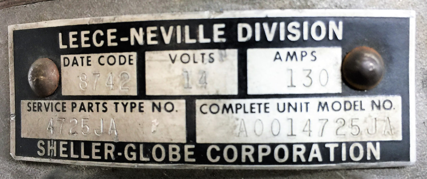 PRESTOLITE/LEECE-NEVILLE Alternator A0014725JA USED