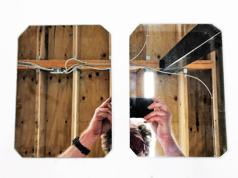 Bluebird Mirror Glass, 10" x 7" with Cut Corners MIRBLUE [Lot of 2] NOS