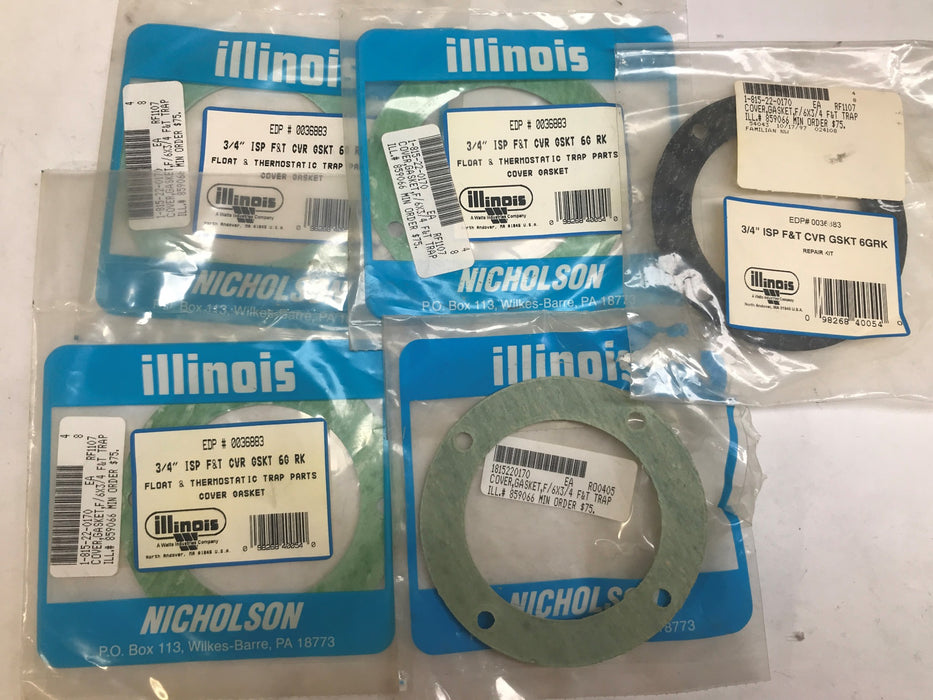 Nicholson/Watts 3/4" F&T Trap Cover Gasket 0036883 [Lot of 5] NOS