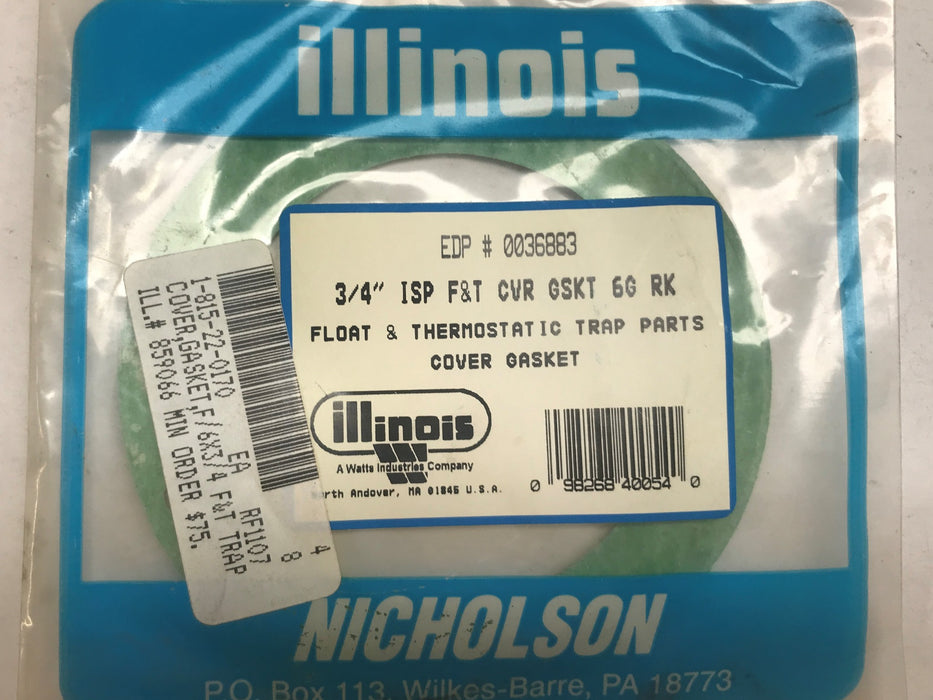 Nicholson/Watts 3/4" F&T Trap Cover Gasket 0036883 [Lot of 5] NOS