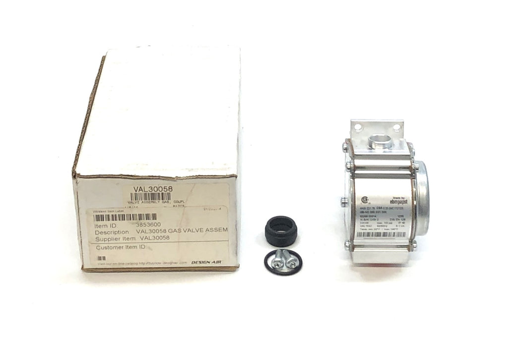 Lochinvar / Ebmpapst Gas Valve Assembly With Gasket VAL30058 (VAL20100) NOS