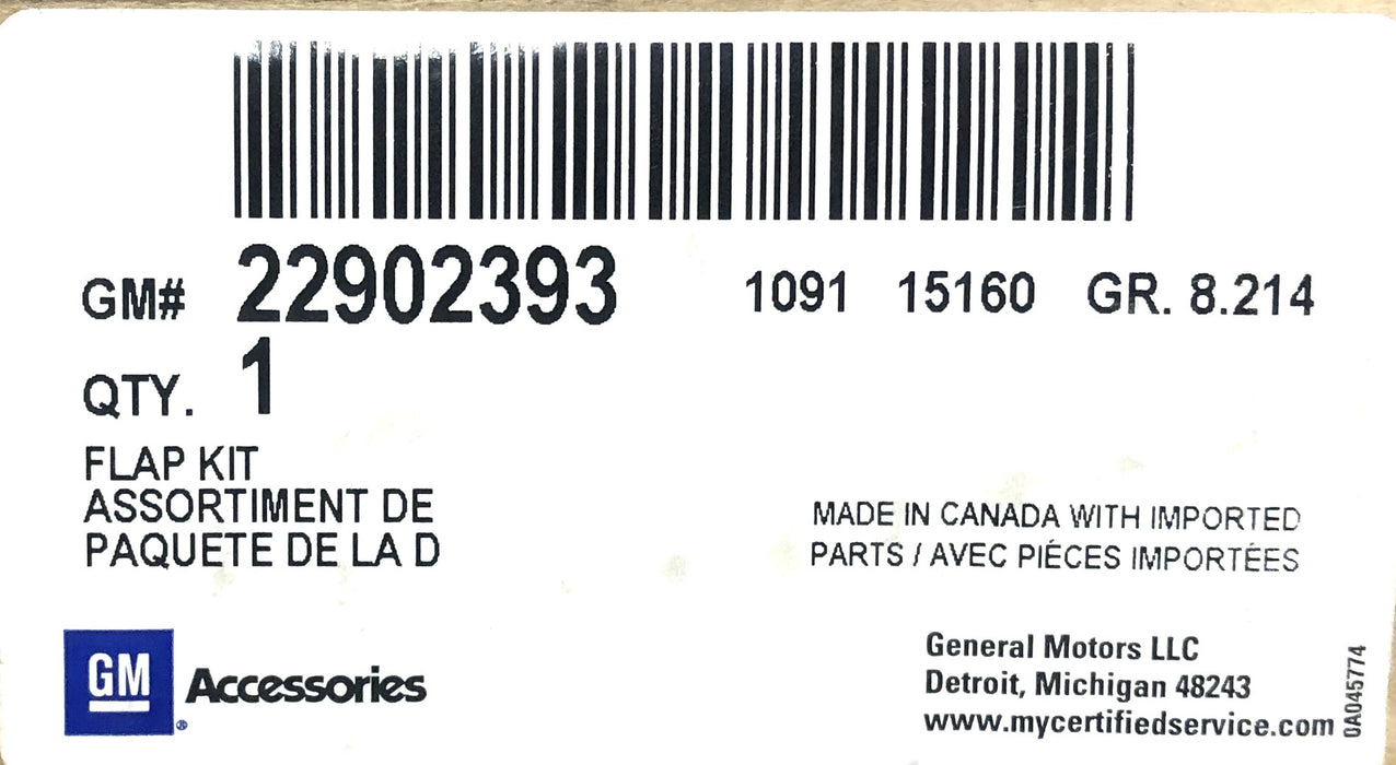 General Motors Mud Flap Kit For Chevrolet  22902393 (22894871,22894872) NOS