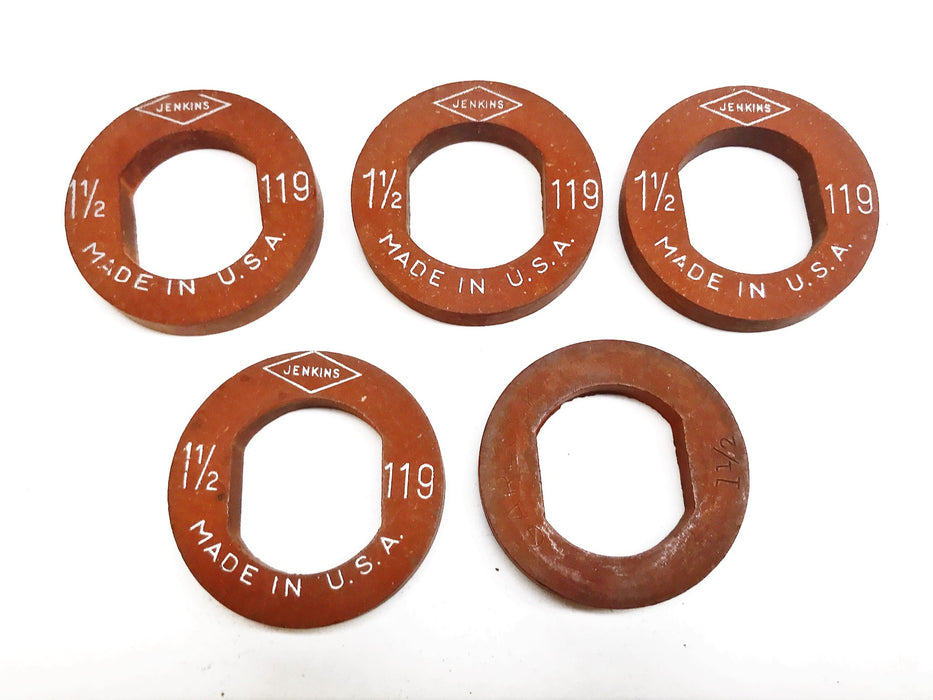 Jenkins 1-1/2" Red Steam Valve Seat Disc 119 [Lot of 5] NOS
