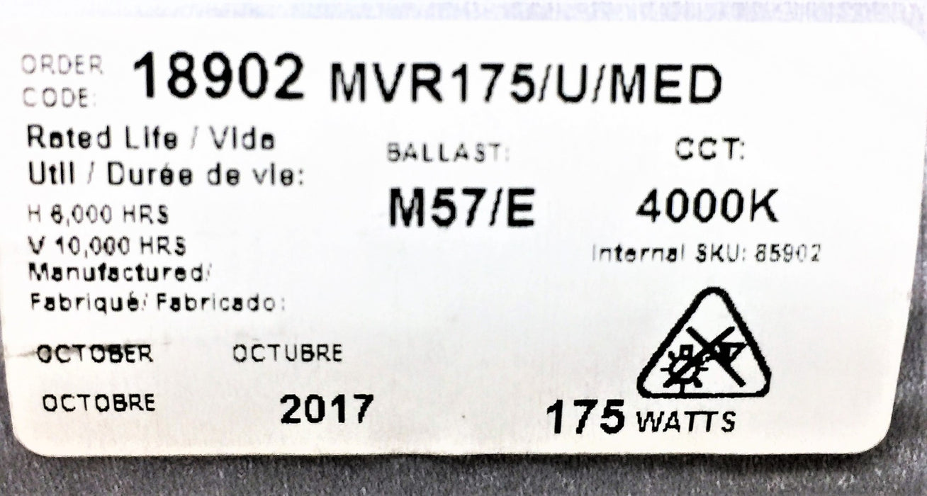 GENERAL ELECTRIC/GE 175W Multi-Vapor Metal Halide Lamp MVR175 [Lot of 5] NOS