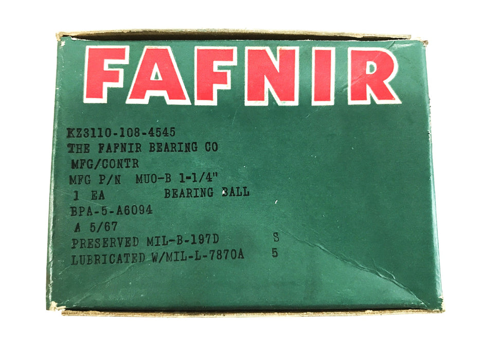 Fafnir Insert Bearing with Collar MUO-B-1-1/4 NOS
