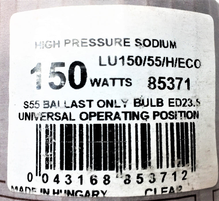 GENERAL ELECTRIC 150W High-Press. Sodium S55 Bulb LU150/55/H/ECO [Lot of 3] NOS