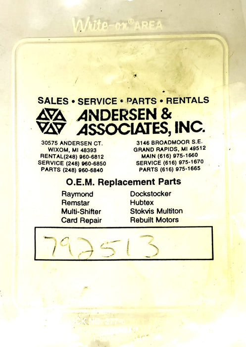 Anderson & Associates Fitting For Raymond 792-513 [Lot of 2] NOS