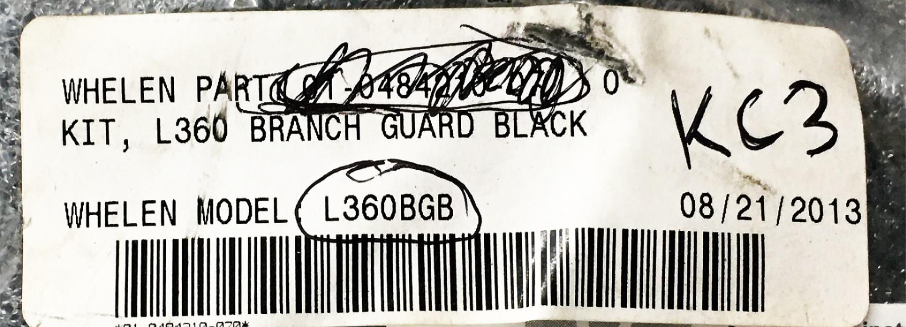 Whelen Branch Guard Black Kit L360 NOS