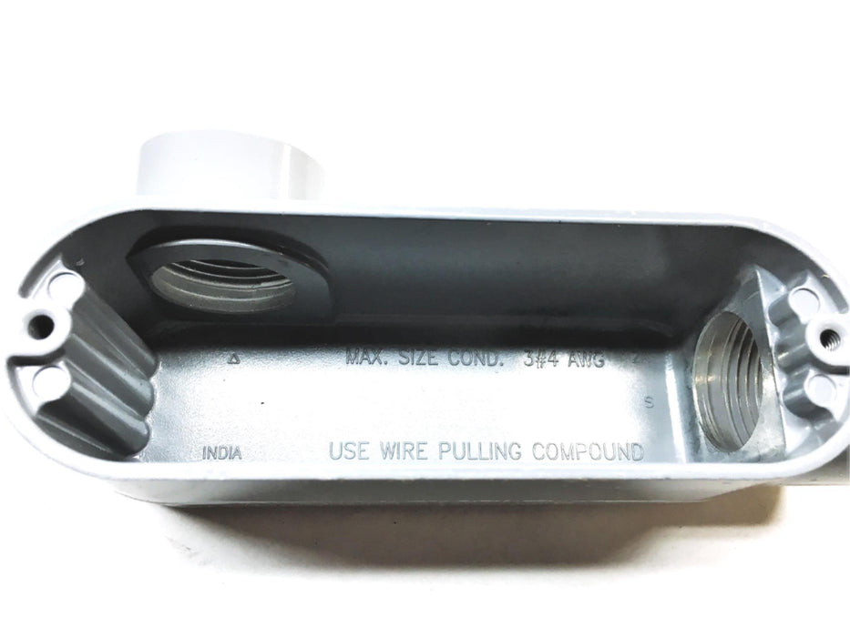 Cooper Crouse-Hinds 5 Piece Set 1in Metallic Outlet Box Conduit Body LL35 NOS
