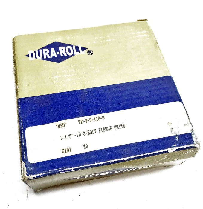 Dura-Roll 1-1/8" 3 Bolt Flange Bearing VF3S-118M NOS
