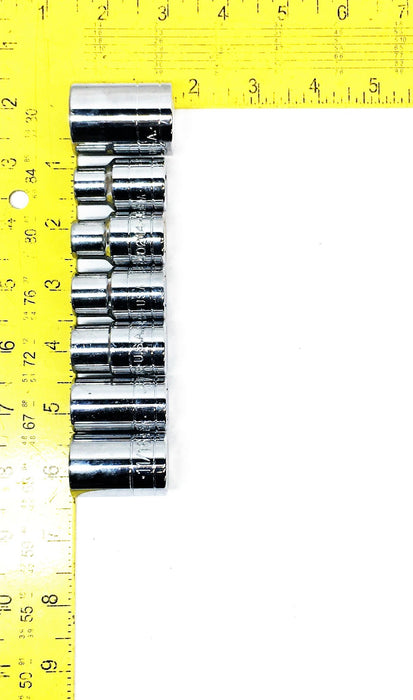 SK 7 Piece 1/2IN Drive Socket Set 40128 40212 40214 40216 40218 4012 40122 NOS
