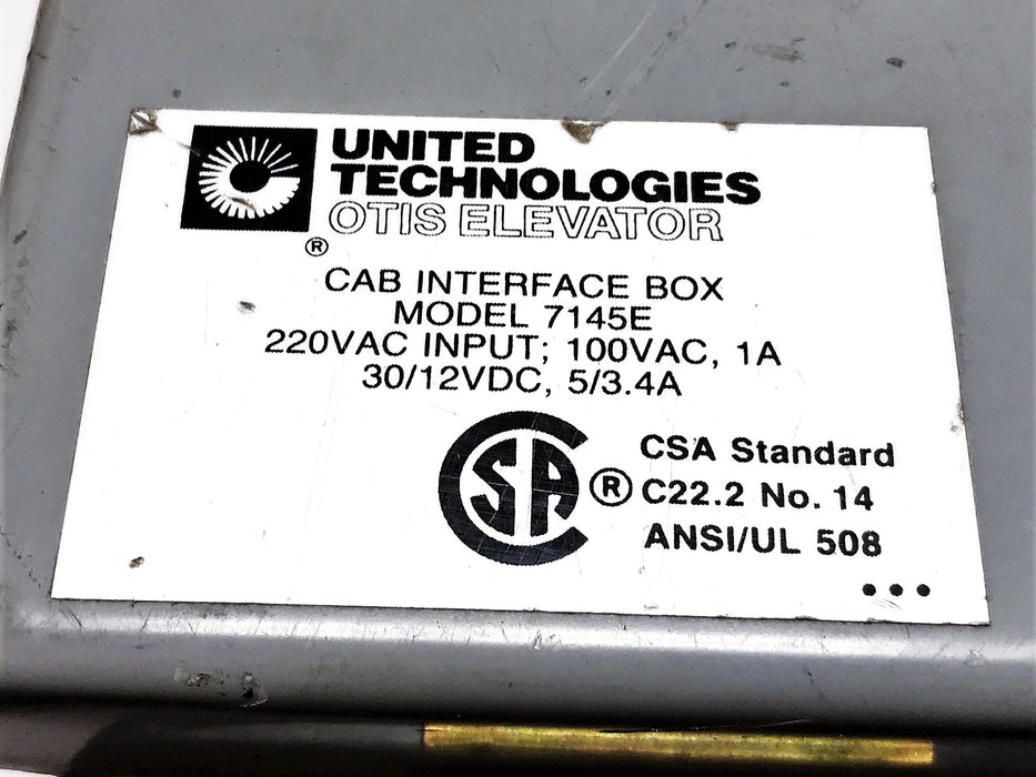 Otis/United Technologies Elevator Cab Interface Box 7145E USED