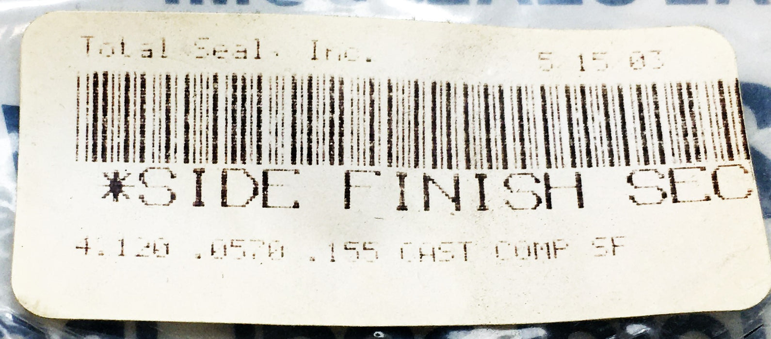 Total Seal Side Finish Second Groove Piston Ring 4.120 .0570 .155 [Lot of 4] NOS