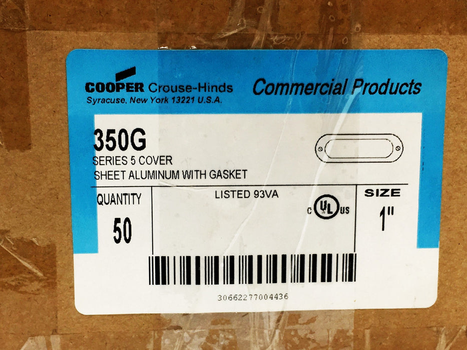 Cooper Crouse-Hinds 1in Series 5 Cover With Gasket 350G [Lot of 5] NOS