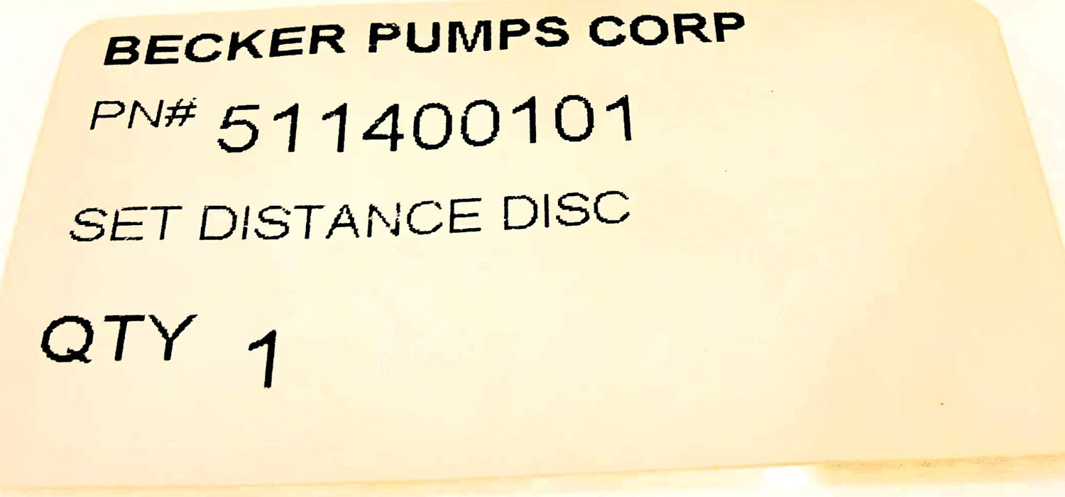 Becker Pumps Corp Set Distance Disc 511400101 [Lot of 9] NOS