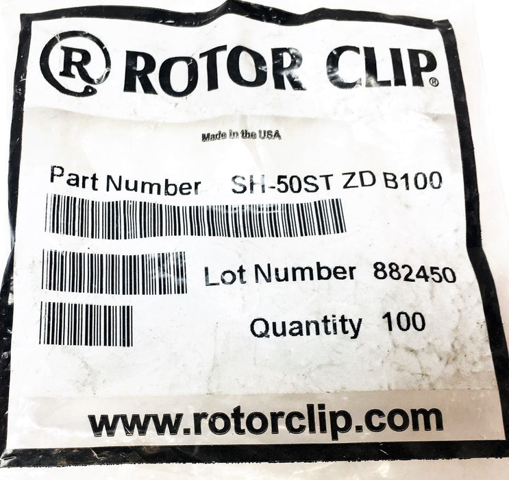 Rotor Clip External Retaining Ring SH-50ST-ZD [Lot of 99] NOS