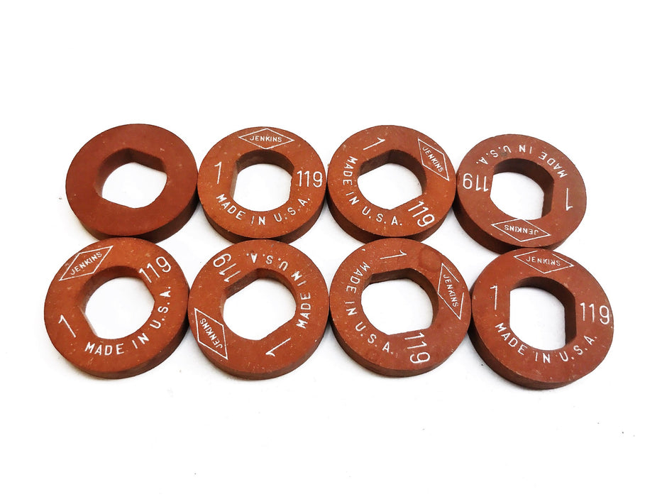 Jenkins 1" Red Steam Valve Seat Disc 119 [Lot of 8] NOS