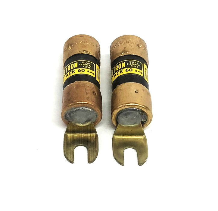 Bussmann Dual Element Fusetron Fuse ACK-60 [Lot of 2] NOS