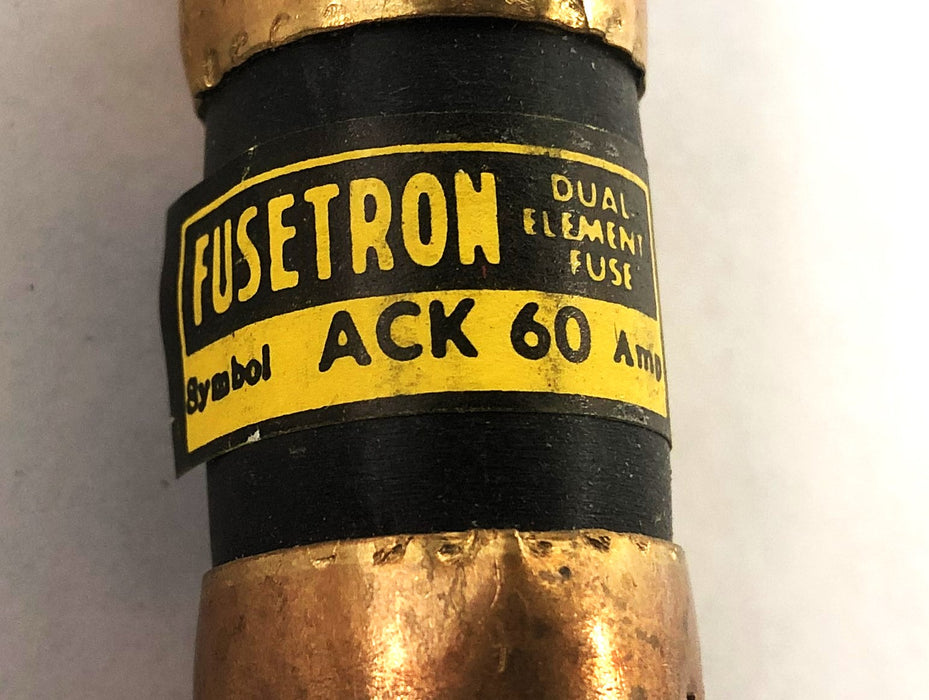 Bussmann Dual Element Fusetron Fuse ACK-60 [Lot of 2] NOS