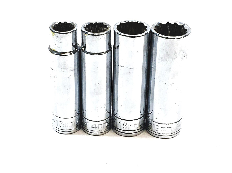SK 4 Piece 1/2 Inch Drive Socket Set 48013, 48014, 48018, 4819 NOS