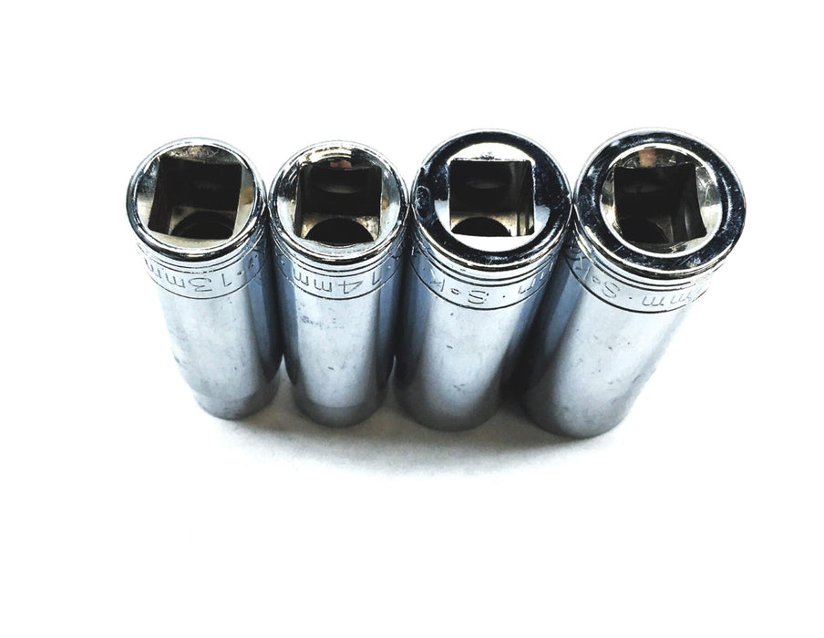SK 4 Piece 1/2 Inch Drive Socket Set 48013, 48014, 48018, 4819 NOS