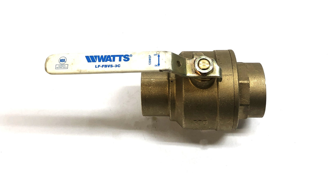 WATTS 2-1/2" CTS Solder Joint 400WOG 125WSP Brass Ball Valve LF-FBVS-3C NOS