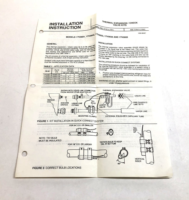 Sporlan Y1095-BIVE-1-1/2-GA Thermal Expansion Valve With Hardware 1TV0605A NOS