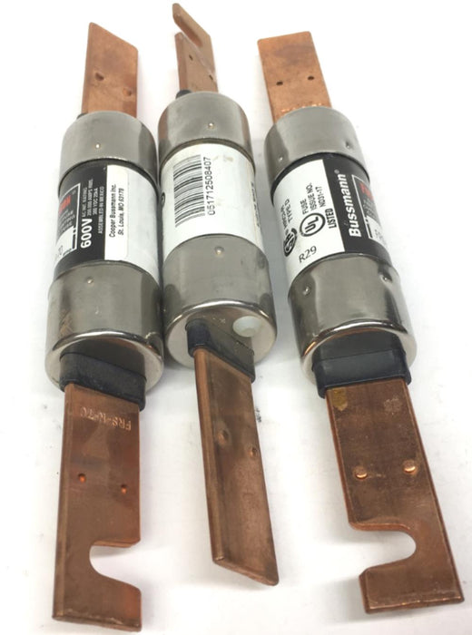 Bussmann Fusetron 600V RK5 Dual Element Time Delay Fuse FRS-R-70 [Lot of 3] NOS