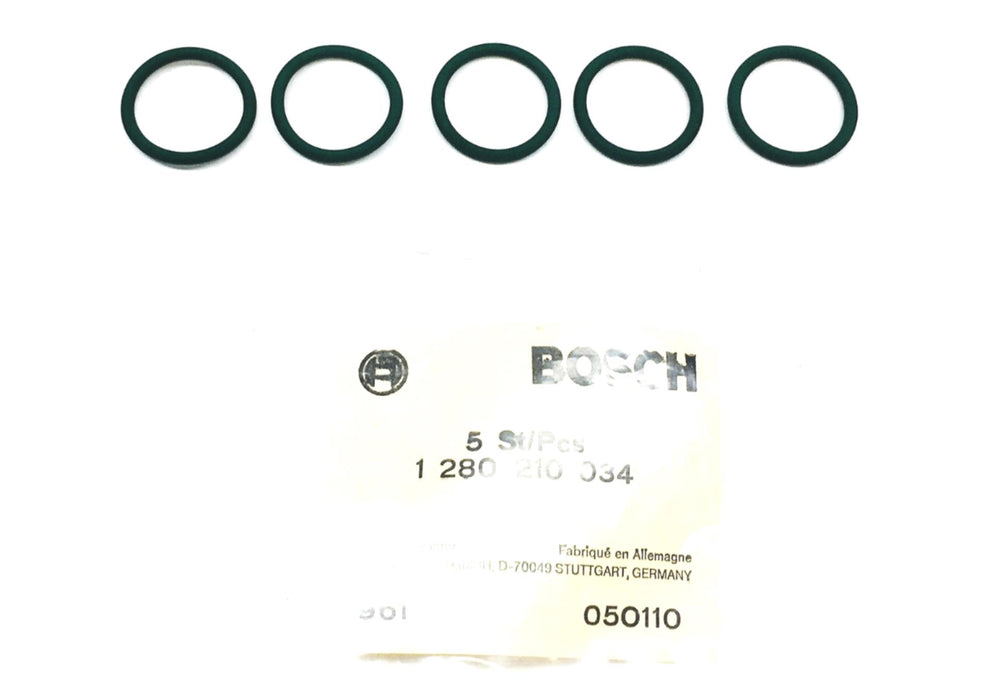 Bosch 5 Pack 1 Inch Rubber Fuel Injector Seal 1-280-210-034 NOS