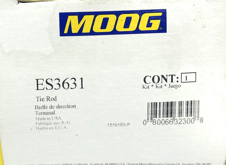 Moog Front Outer Tie Rod End ES3631 NOS