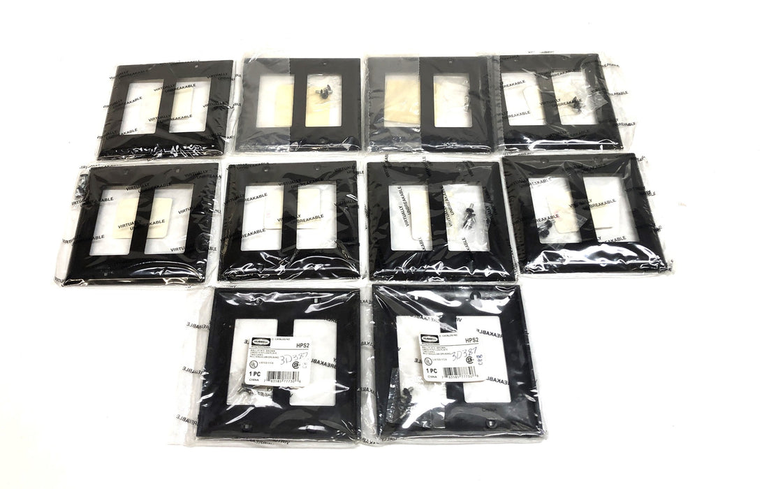 Hubbell 2Gang Smooth Nylon Rectangular Opening Brown Wall Plate (10pcs) HPS2 NOS