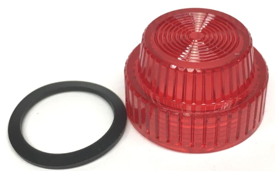 SQUARE D 9001R31 PILOT LIGHT LENS FRESNEL PLASTIC RED WITH GASKET [ LOT OF 4 ]