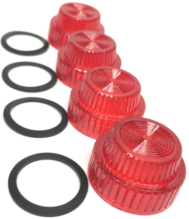 SQUARE D 9001R31 PILOT LIGHT LENS FRESNEL PLASTIC RED WITH GASKET [ LOT OF 4 ]