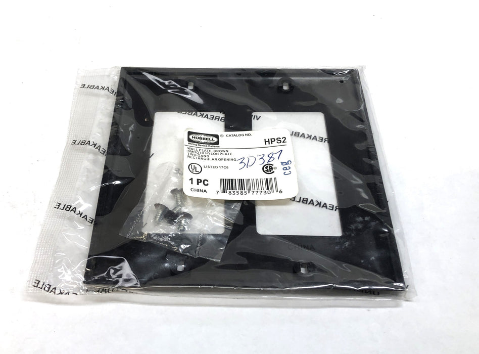 Hubbell 2Gang Smooth Nylon Rectangular Opening Brown Wall Plate (10pcs) HPS2 NOS