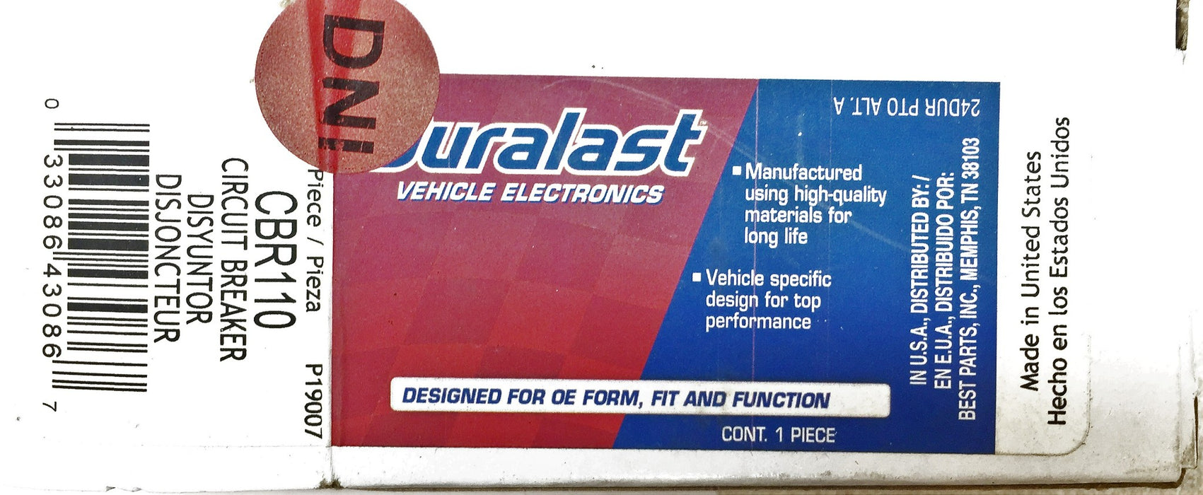 Duralast Circuit Breaker CBR110 [Lot of 2] NOS