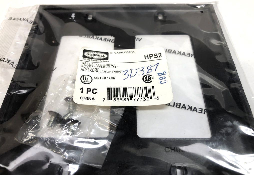 Hubbell 2Gang Smooth Nylon Rectangular Opening Brown Wall Plate (10pcs) HPS2 NOS