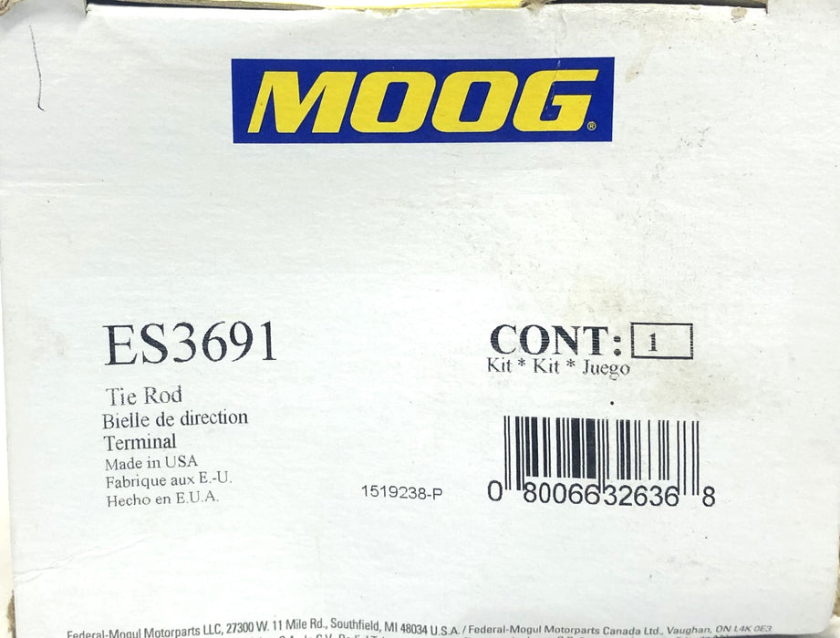 Moog Tie Rod End Kit ES3691 NOS