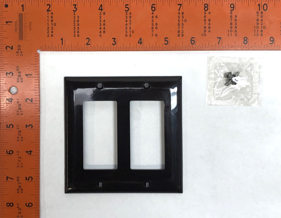 Hubbell 2Gang Smooth Nylon Rectangular Opening Brown Wall Plate (10pcs) HPS2 NOS