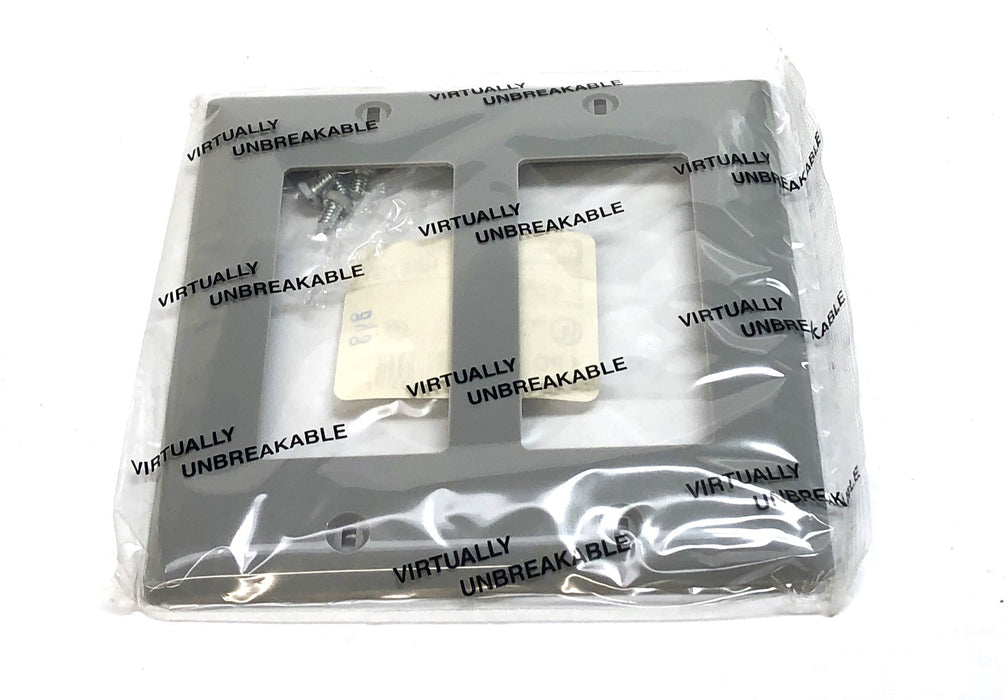 Hubbell 2Gang Smooth Nylon Rectangular Opening Gray Wall Plate 12pcs HPS2GY NOS