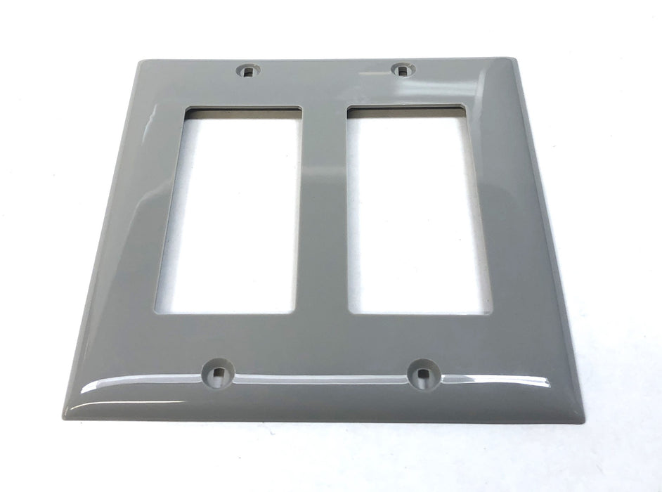 Hubbell 2Gang Smooth Nylon Rectangular Opening Gray Wall Plate 12pcs HPS2GY NOS
