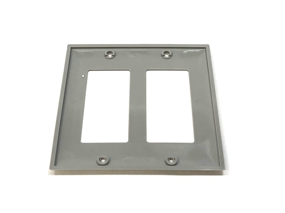 Hubbell 2Gang Smooth Nylon Rectangular Opening Gray Wall Plate 12pcs HPS2GY NOS