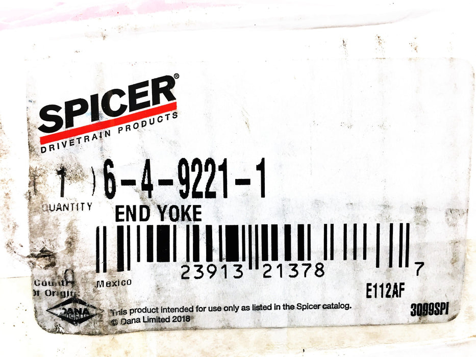 Spicer Half Round End Yoke 6-4-9221-1 NOS