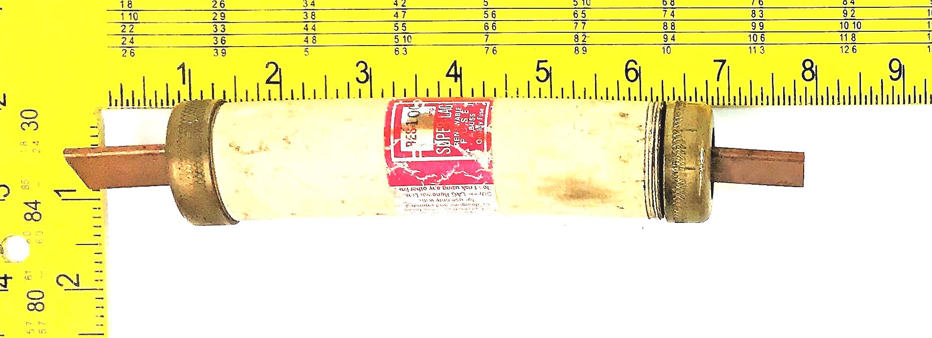 BUSSMANN 600V SUPER-LAG RENEWABLE FUSE RES100 USED