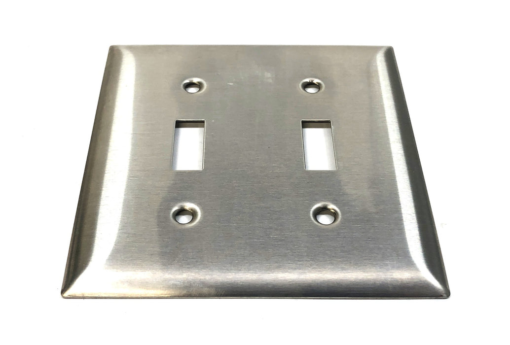 Hubbell Two Gang Two Switch Type 302/304 Stainless Steel Wall Plate 10ct SS2 NOS