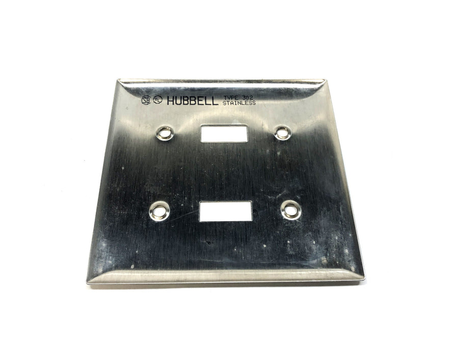 Hubbell Two Gang Two Switch Type 302/304 Stainless Steel Wall Plate 10ct SS2 NOS