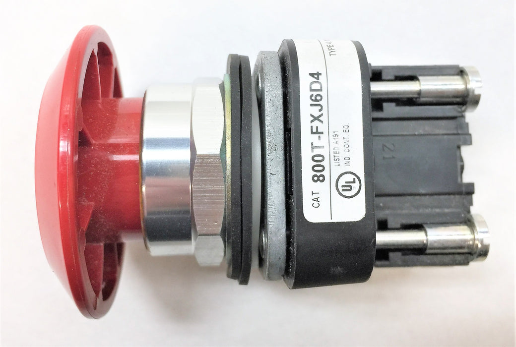 ALLEN-BRADLEY Red Jumbo Push/Pull Button (2-Position) 800T-FXJ6D4 USED