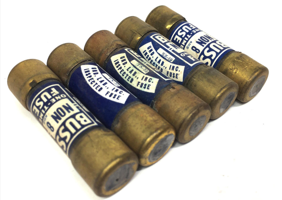 Bussmann NON-8 Fuse Class K5 8A 250V NOS [ LOT OF 5 ]