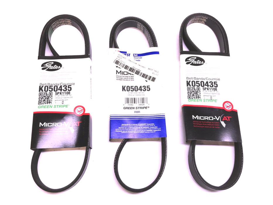 Car Quest/Gates 21/32" x 44-1/8" Micro-V Drive Belt K050435 [Lot of 3] NOS